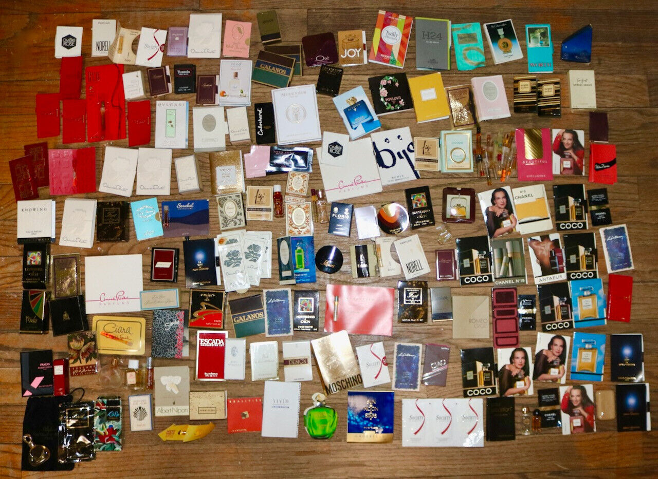 Huge lot of mostly vintage perfume fragrance samples Cartier Van Cleef CHANEL
