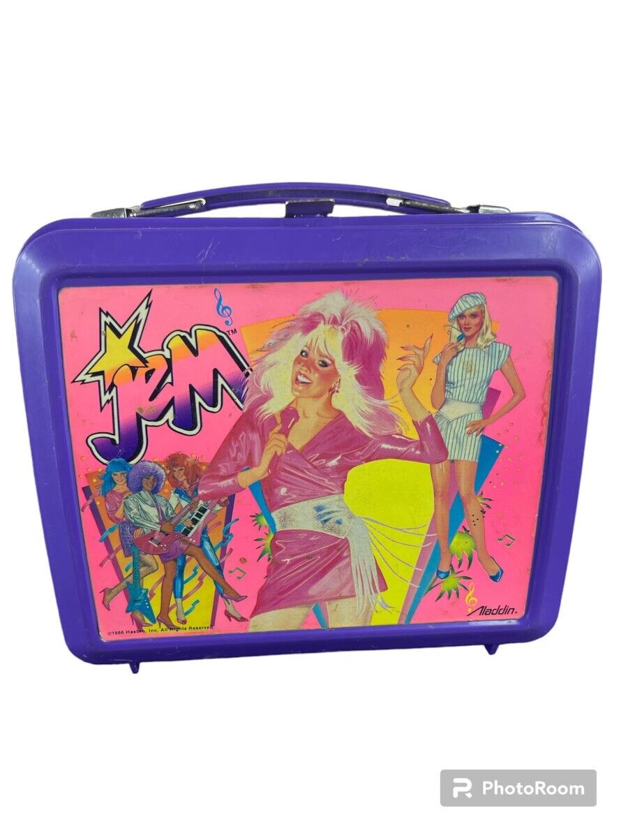 Vintage Jem And The Holograms Purple Plastic Lunchbox NO Thermos 1986 See Detail