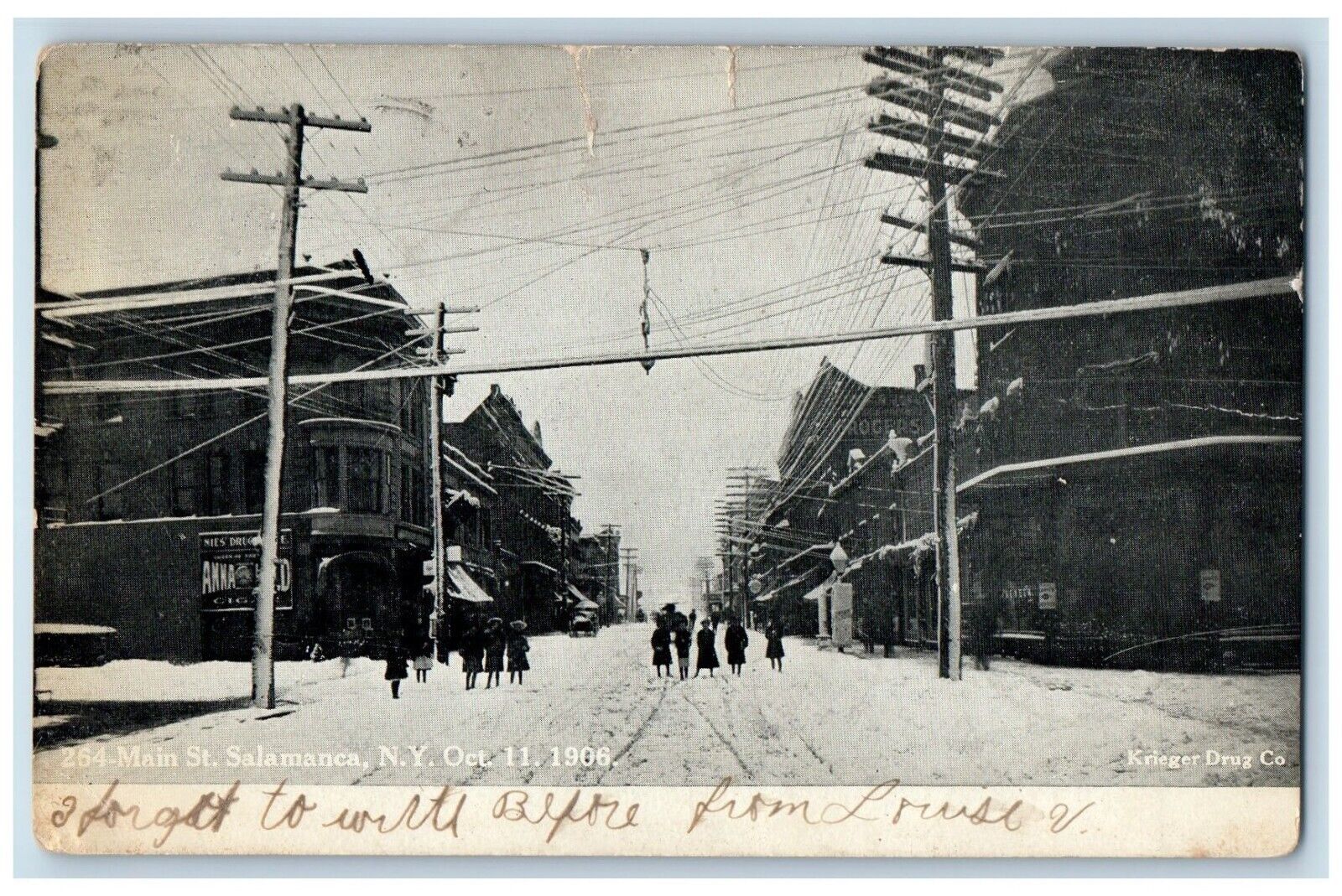 1907 Main Street Road People Salamanca New York NY Vintage Posted Postcard