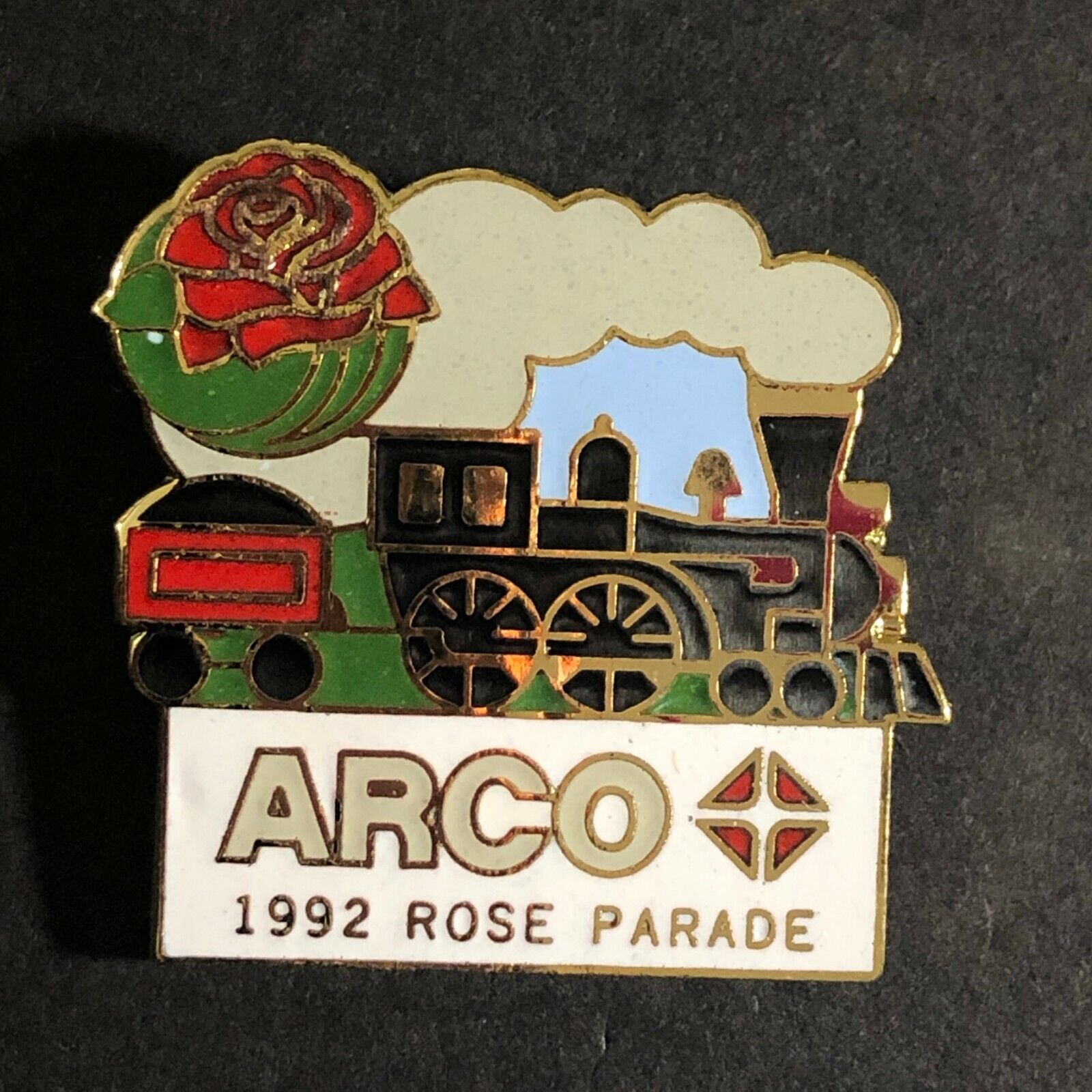 1992 ARCO Enameled lapel / Hat Pin - Rose Parade - Coal Locomotive