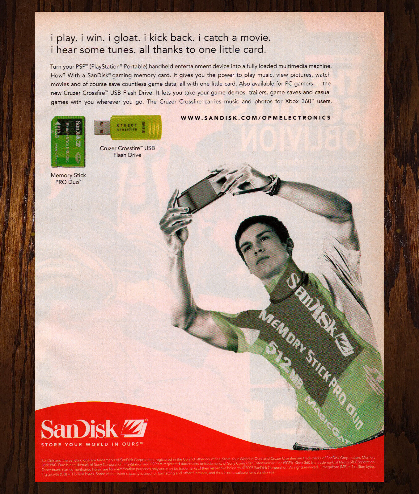 PSP Sandisk Memory Stick Pro Duo - Game Print Ad / Poster Promo Art 2006