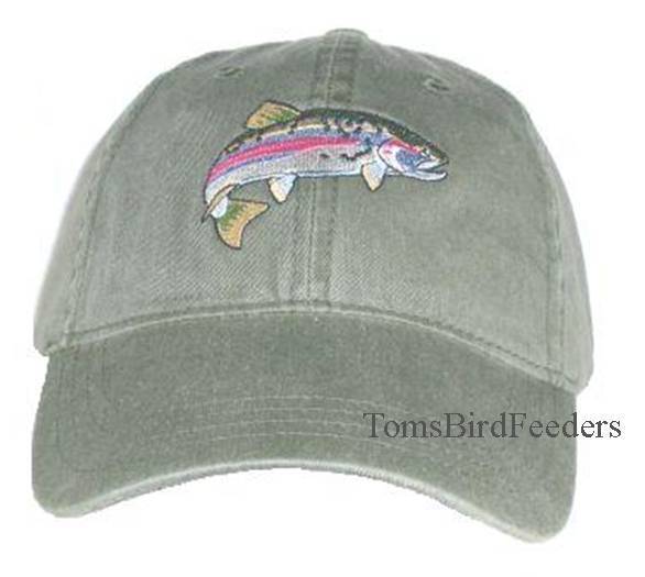 Rainbow Trout Embroidered Cotton Cap NEW 
