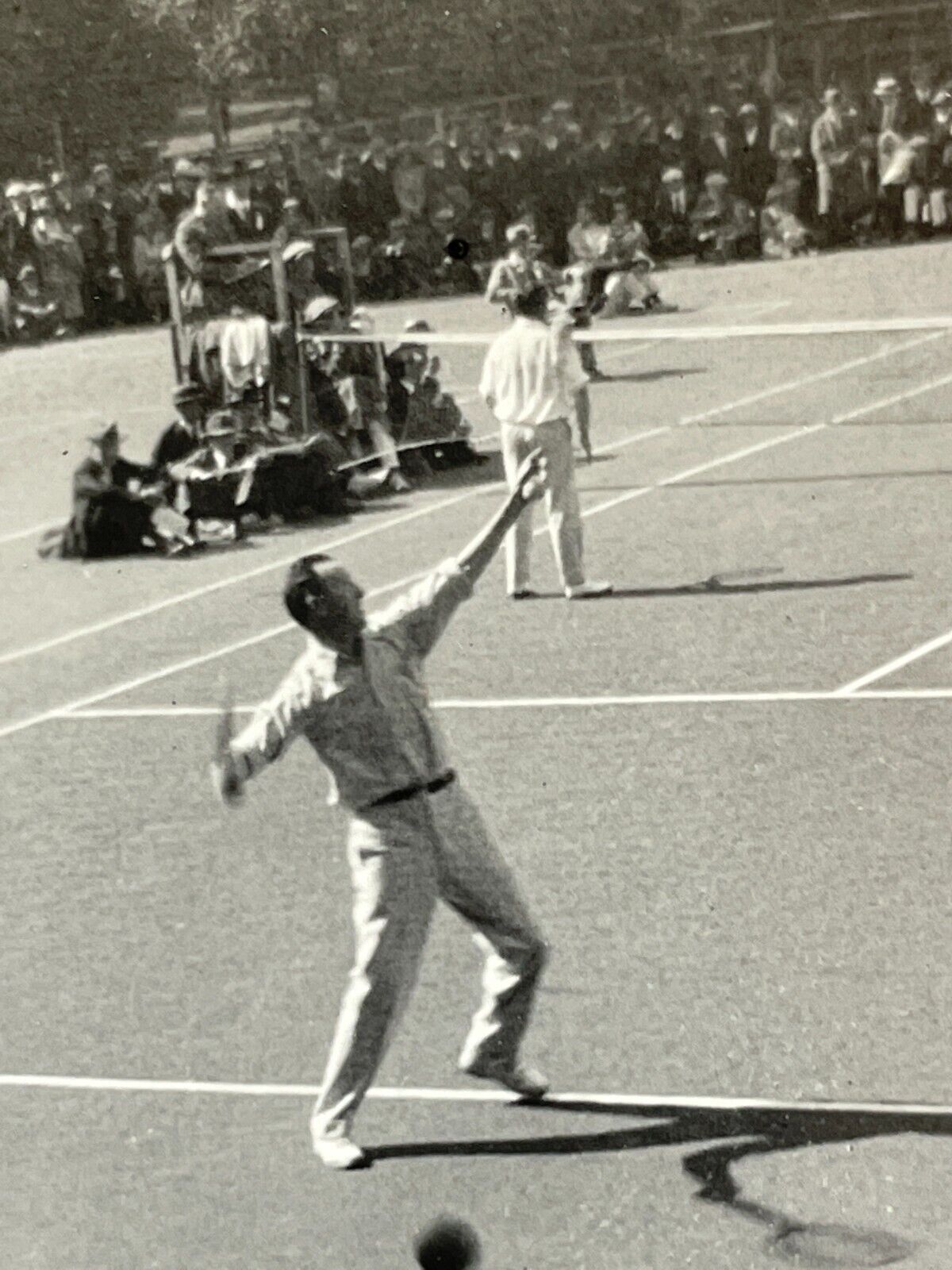 Z2 Photograph Bill Johnston Peck Griffin Vs. Kinsey Bros. Tennis Match Serving 
