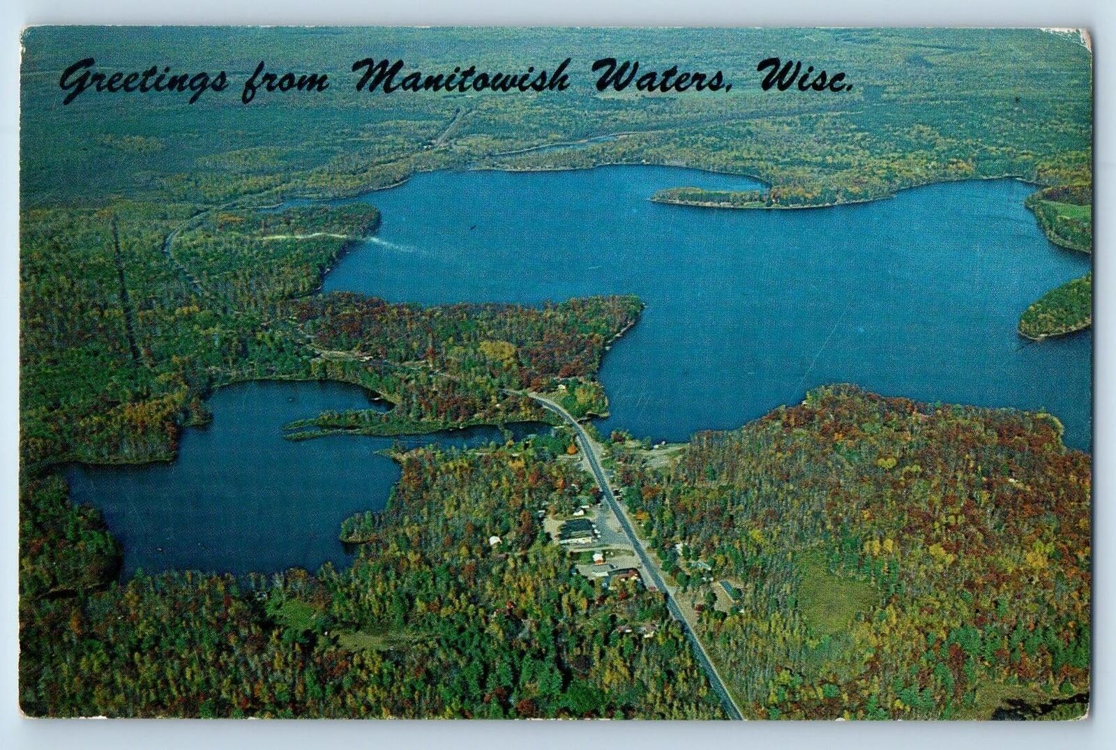 c1950's Greetings From Manitowish Waters View Wisconsin Correspondence Postcard
