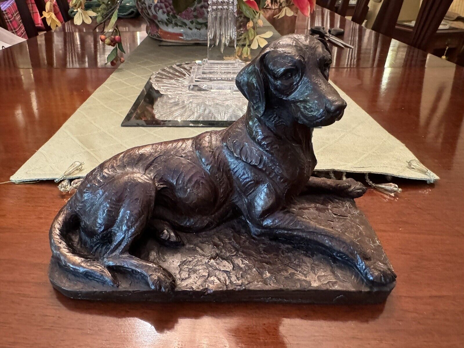 Bronze Labrador retriever pointer breed dog sculpture
