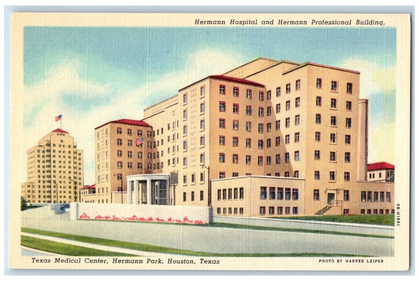 c1930's Texas Medical Center Hermann Park Houston Texas TX Vintage Postcard