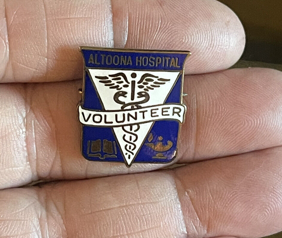 vintage WW2 enamel pin ALTOONA VETERANS HOSPITAL volunteer Rare
