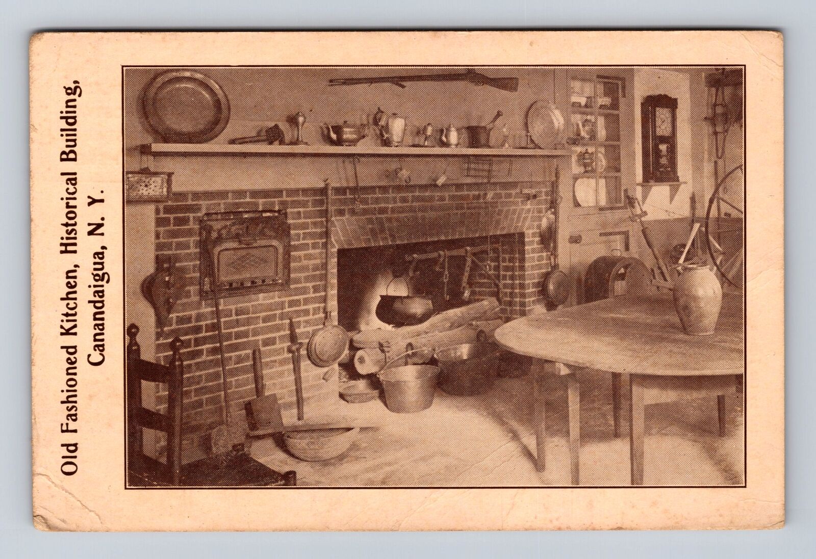Canandaigua NY- New York, Kitchen, Historical Building, Vintage Postcard