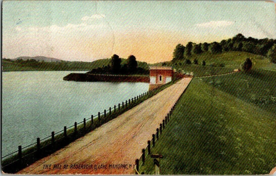 1907, THE FILL AT RESERVOIR D, LAKE MAHOPAC, NY.. POSTCARD. SZ9