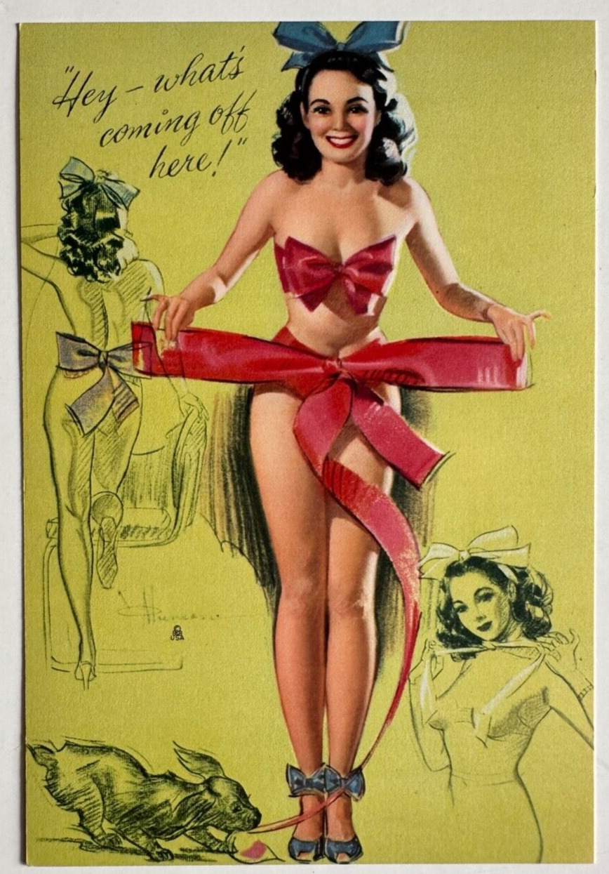 Hey What's Coming Off Here, Vintage 1940s Earl Mac Pherson Pin-Up, Sexy Brunette