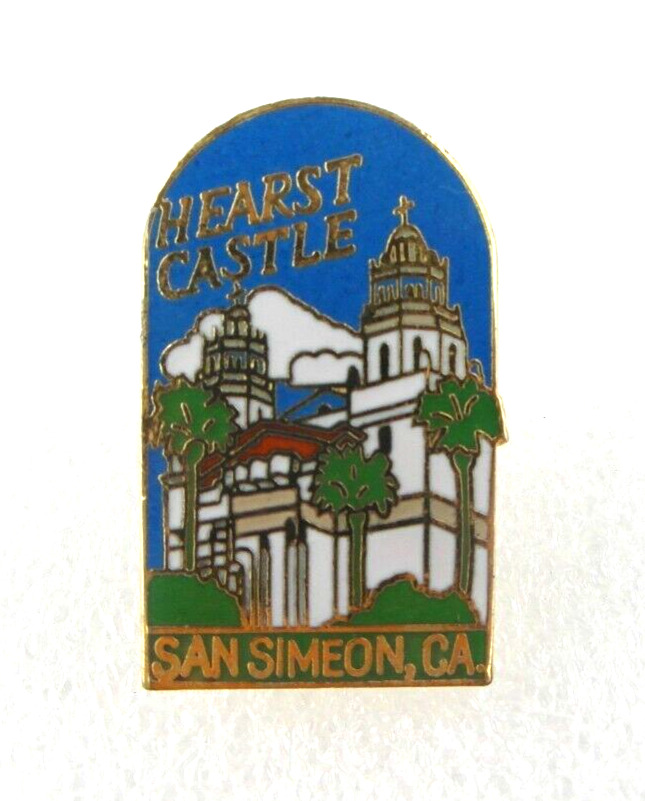 Hearst Castle San Simeon California Colorful Enameled Lapel Pin Pinback
