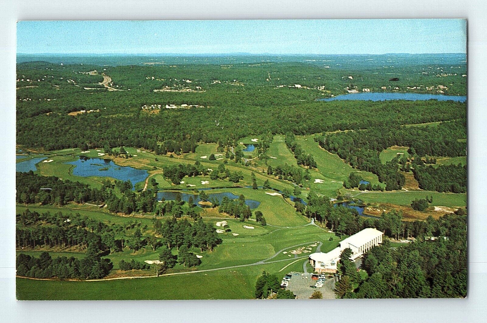 Concord Resort Hotel Kiamesha Lake New York Birdseye View Lakes Fore Postcard E7
