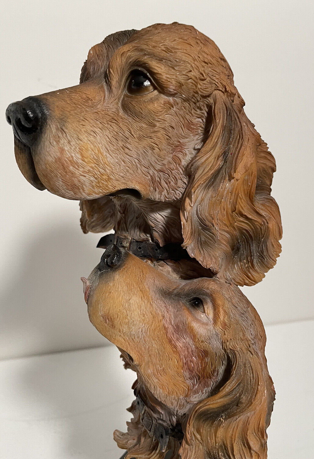 Sculpture 2 Dogs’ Heads, Resin, Irish Setter 16” H