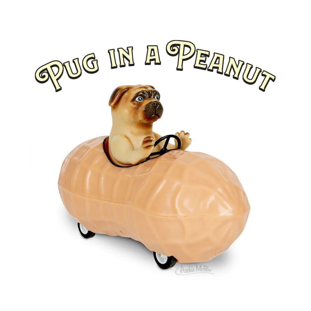 Pug In A Peanut Pullback Toy Car