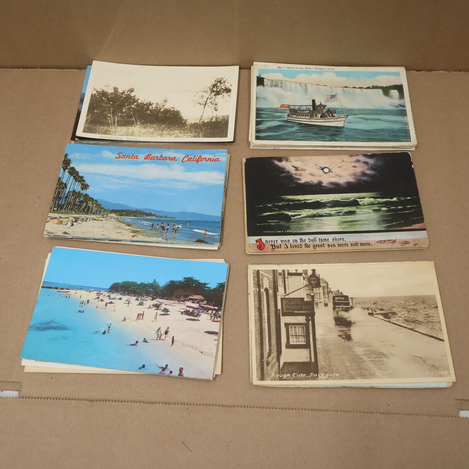 Huge Lot of Postcards Thick Stack Nature Water Oceans Etc RPPC Litho
