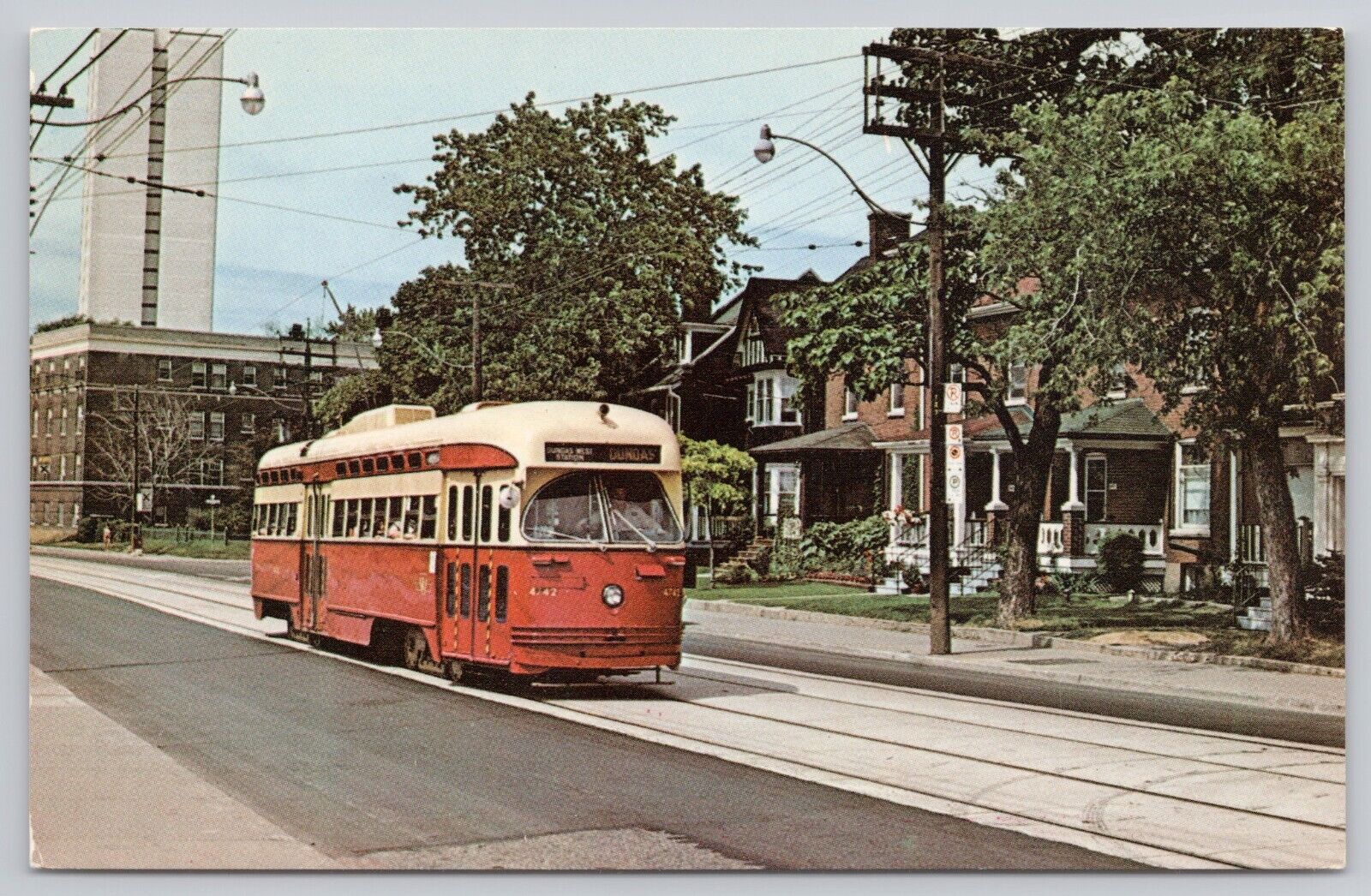 Toronto Ontario Canada, Transit Commission A-13 Class PCC Car, Vintage Postcard