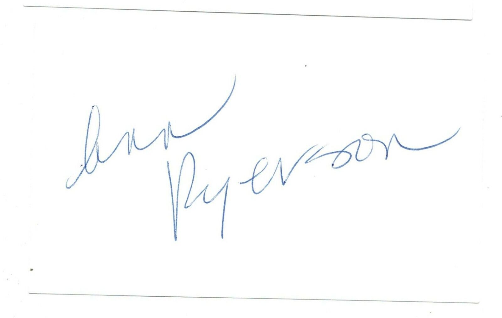 Ann Ryerson signed autographed index card AMCo 11265
