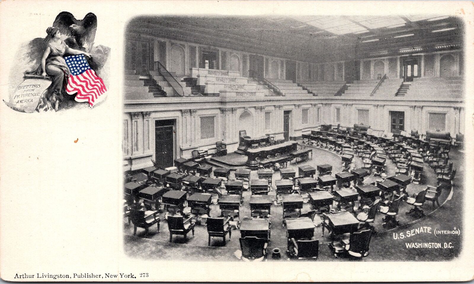 WASHINGTON DC - U.S. Senate Interior Private Mailing Card (1898-1901)