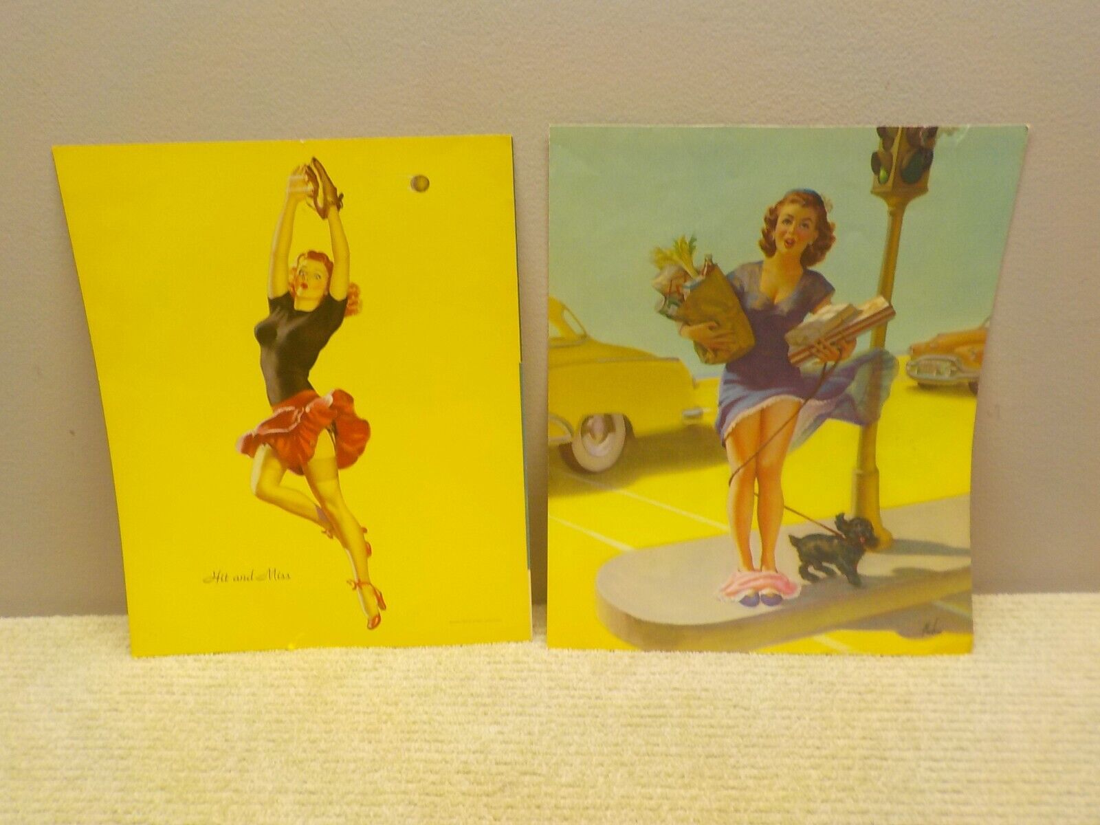 Lot of Two Vintage Pin Up Prints