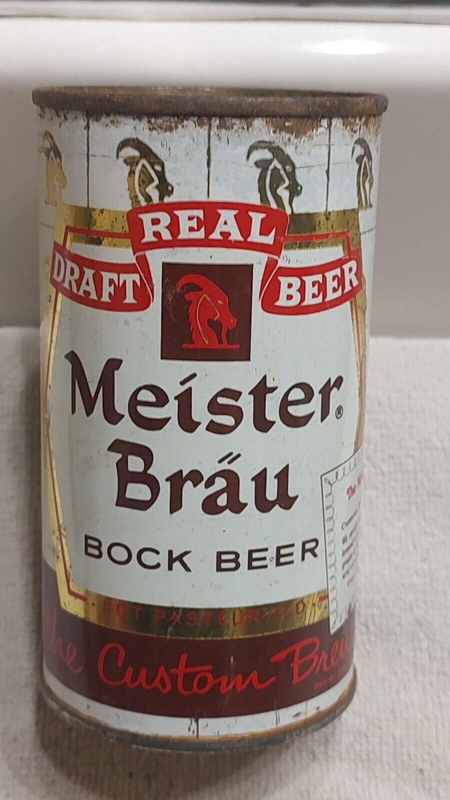 1958 MEISTER BRAU REAL DRAFT BOCK, flat top beer can, CHICAGO, ILLINOIS