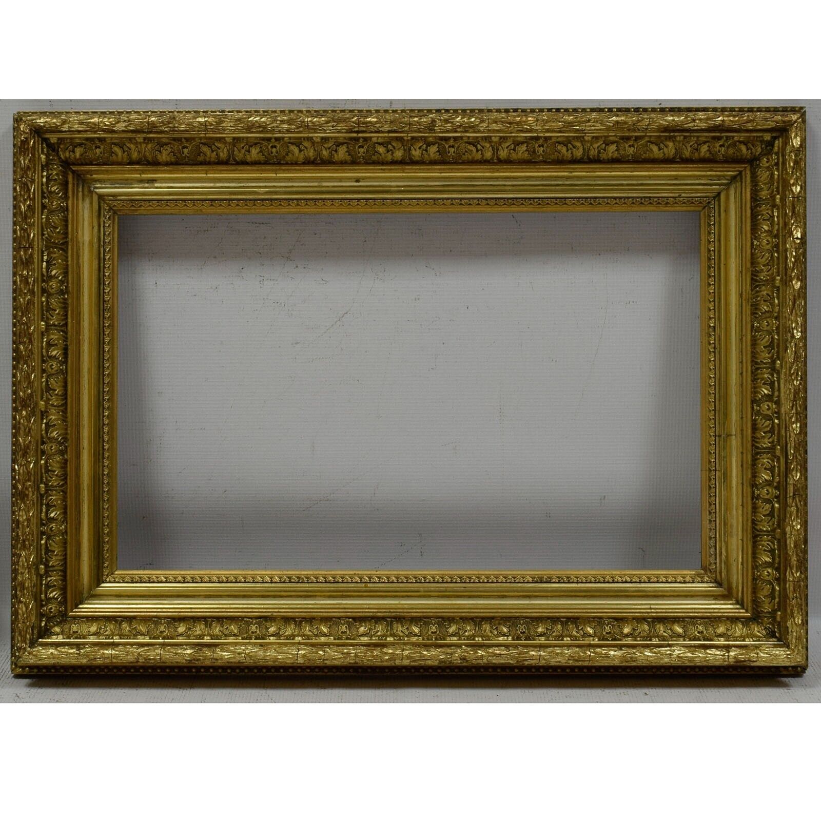 Ca. 1880-1900 old wooden devorative painting frame 18.7 x 12 in inside