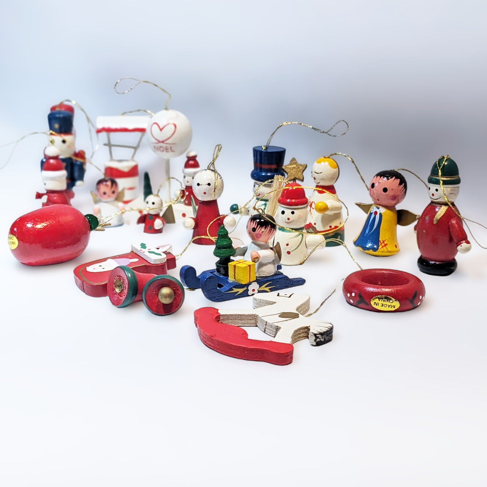 19x Vintage Christmas Ornaments Lot assortment SMALL MINI figurines Holiday