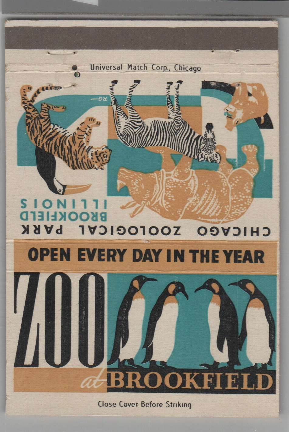 Matchbook Cover - Penguin - the Brookfield Zoo Brookfield, IL