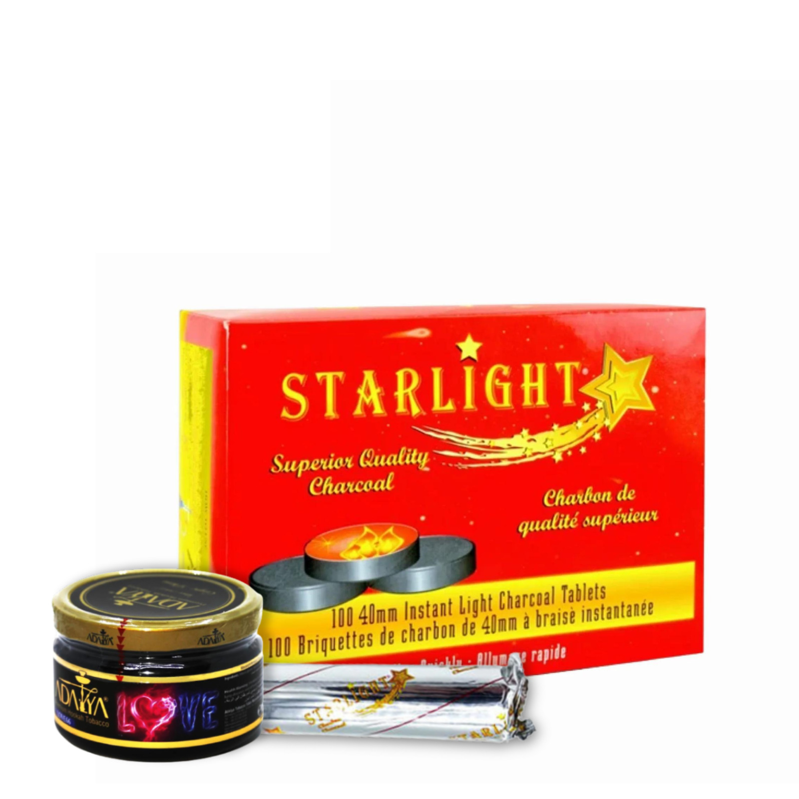 Starlight coal 1 roll 40 mm + love 66 hookah Shisha 250 g