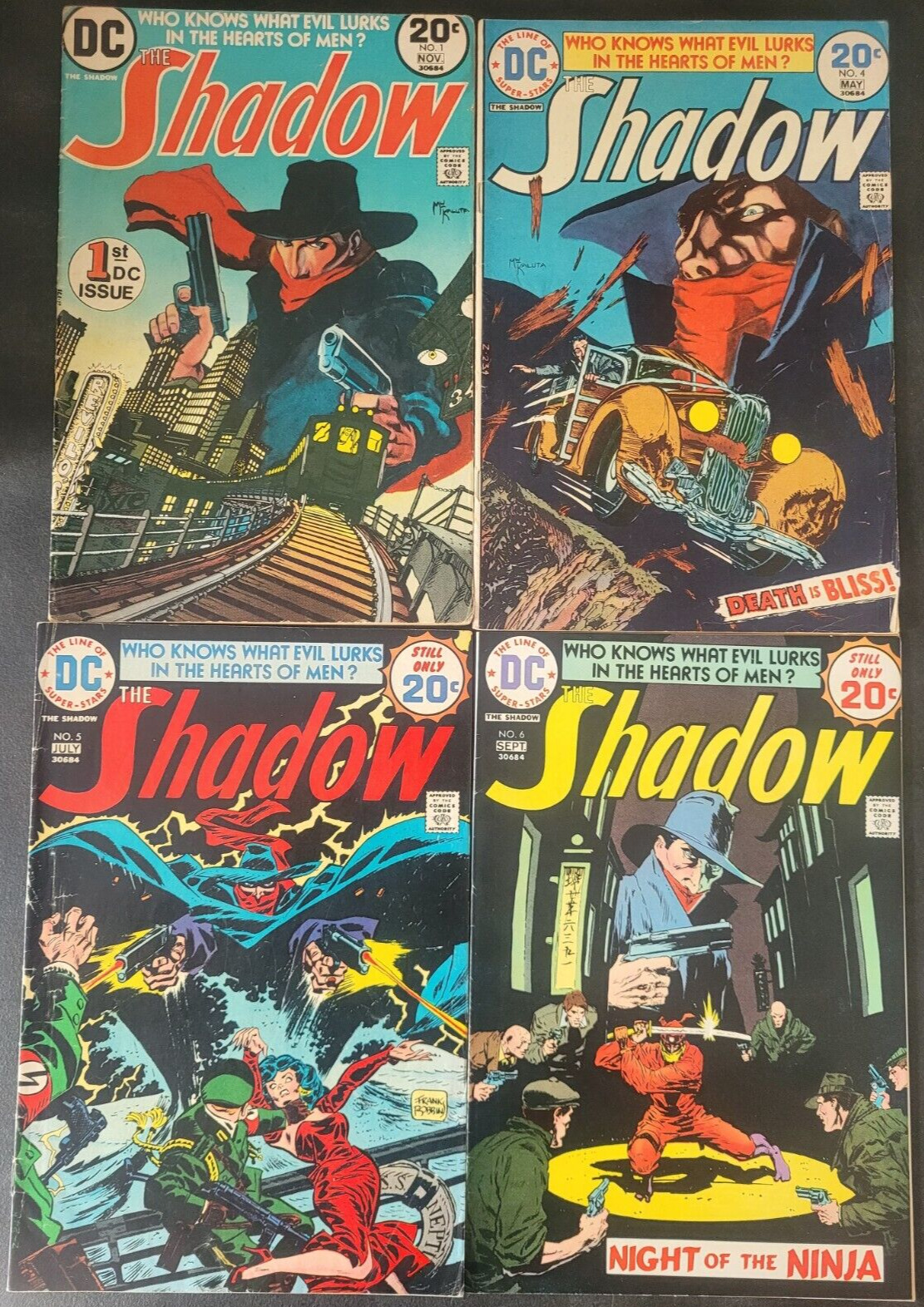 THE SHADOW #1 4 5 6 8 9 12 (1973) DC COMICS SET OF 7 ISSUES MIKE KALUTA+