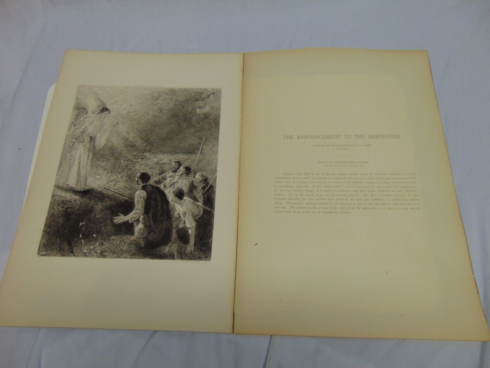 1893 Picture of The Announcement to the Shepherds Uhde George Barrie publisher