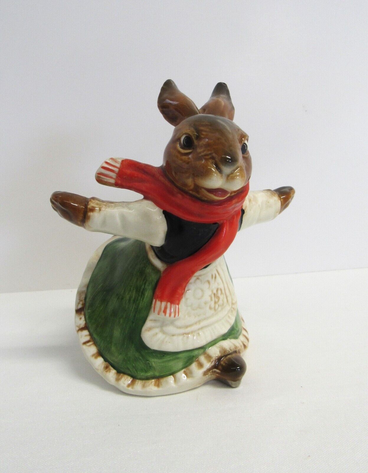 Goebel Bavarian Porcelain Girl Bunny from West Germany - Skating Rabbit - EUC