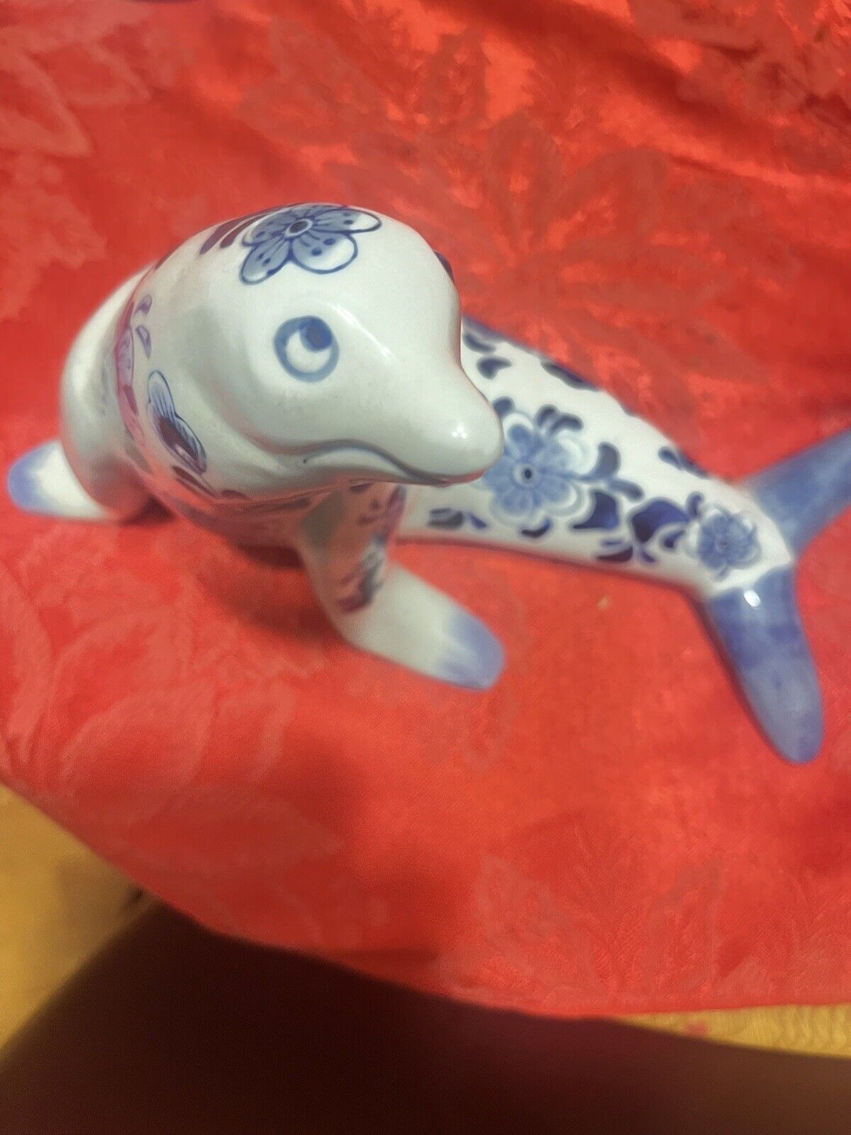 Vintage Centrum Chinoiserie Blue and White Seal Figurine