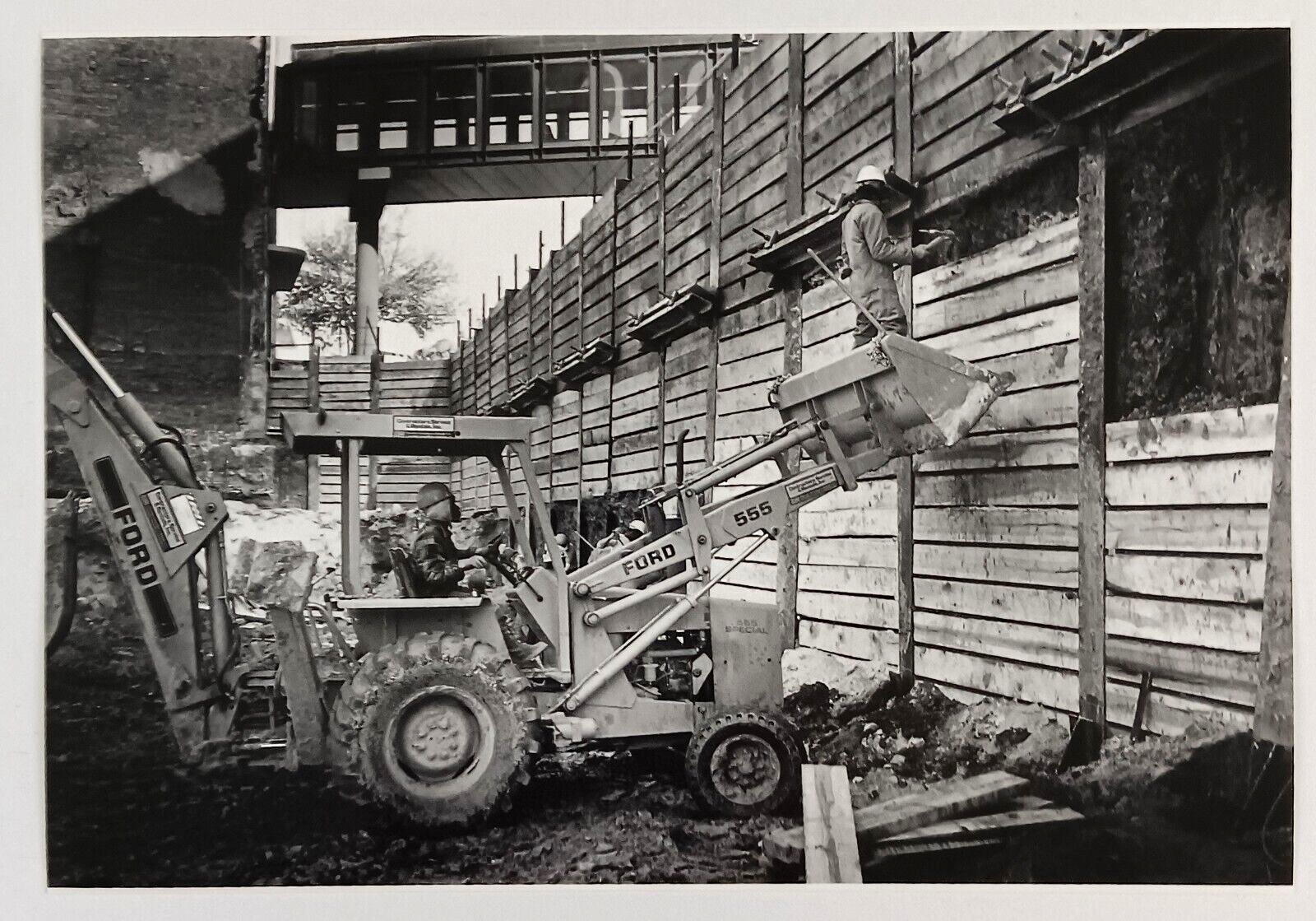 1982 Charlotte NC Independence Center Retaining Wall Construction Press Photo