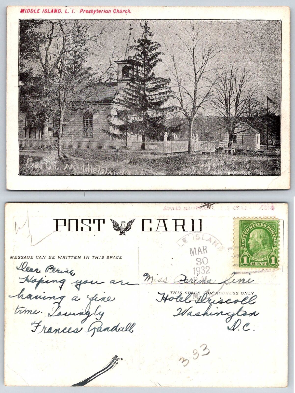 Middle Island Long Island NY PRESBYTERIAN CHURCH Postcard L235
