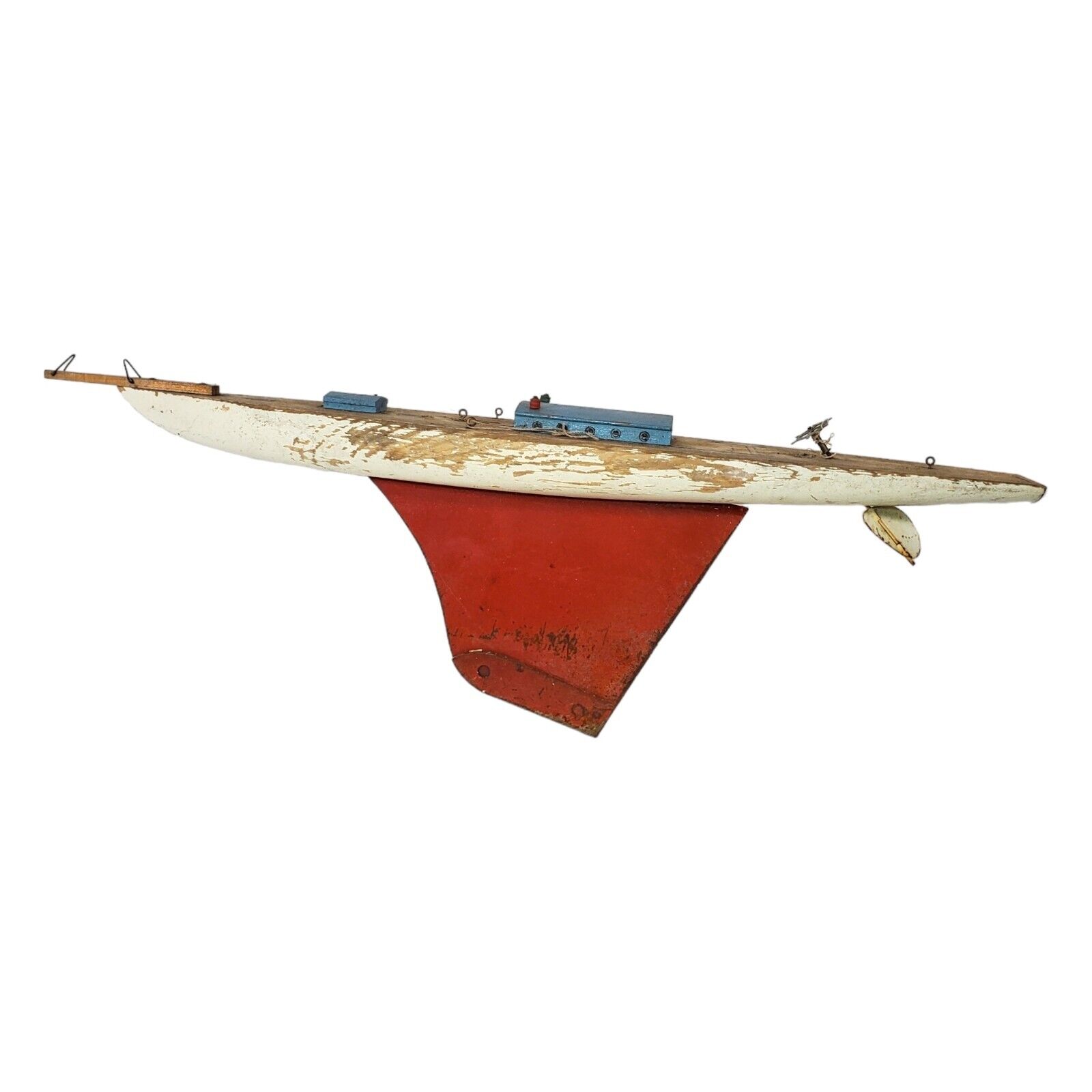 Vintage Seaworthy Wooden Pond Sail Boat Model Ship