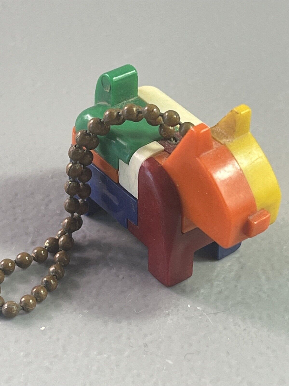 Vintage Scottish terrier Dog Scottie Puzzle Keychain Toy Plastic Blue 1940s
