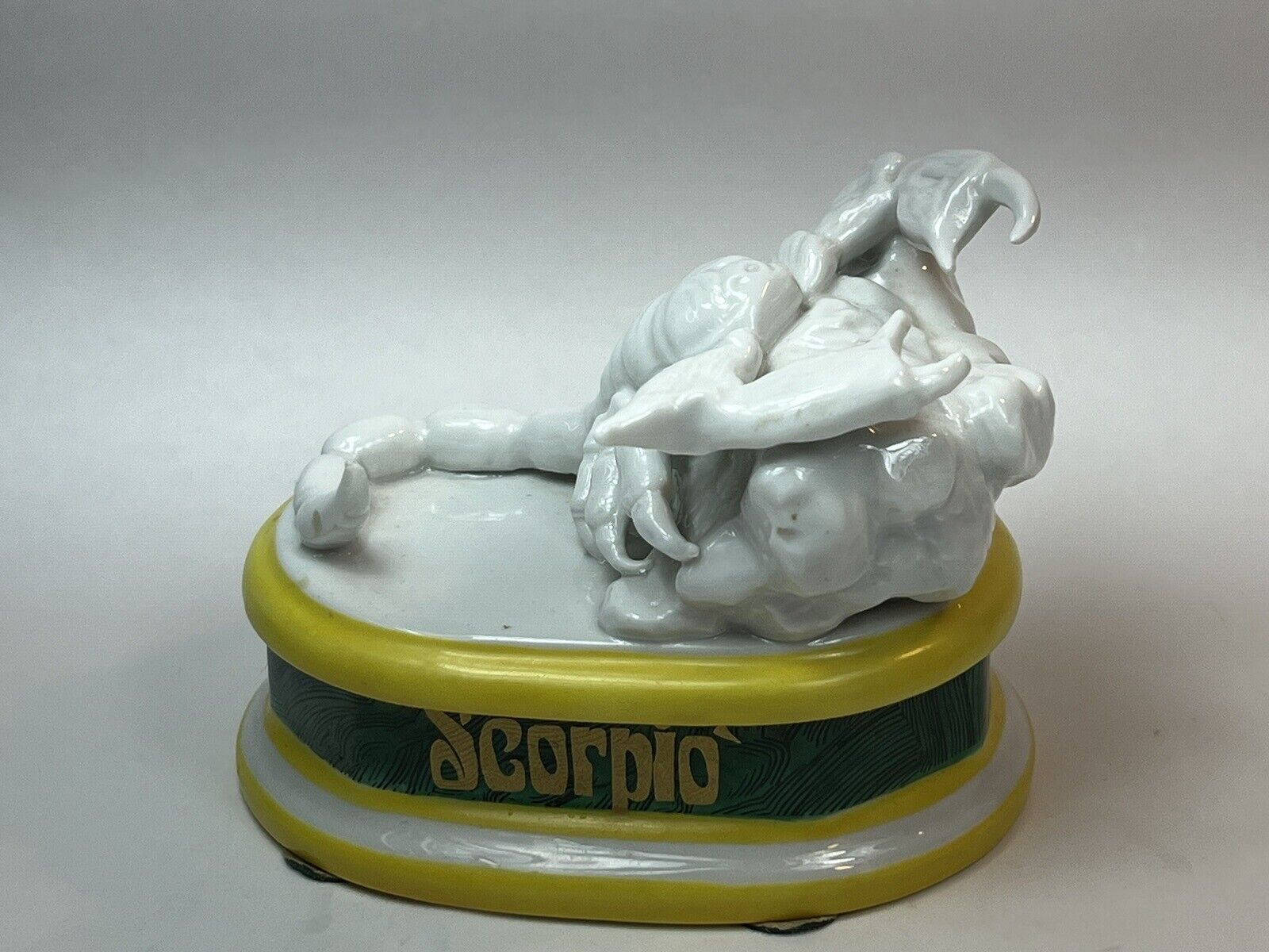 Vtg Giulia Mangani Porcelain Zodiac Scorpio Figurine Italy MCM Signed Scorpion