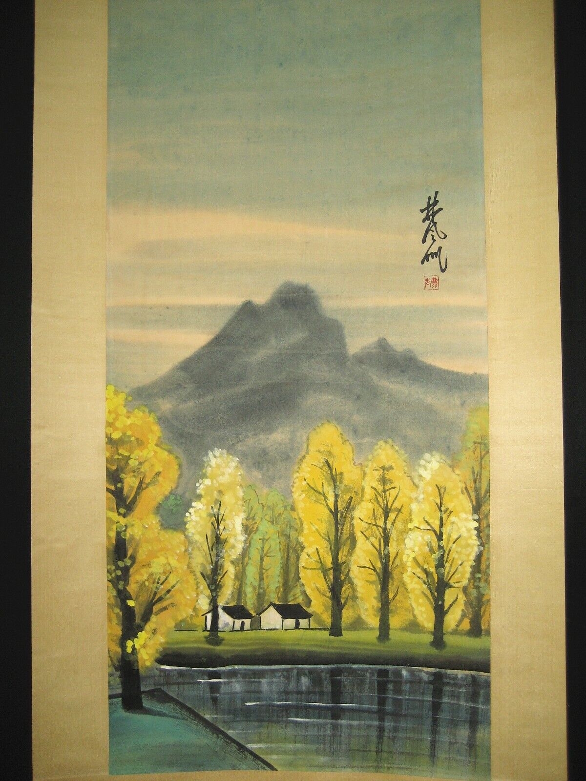 Old Chinese Hand painted Scroll Painting Tree Landscape by Lin Fengmian林风眠 树林