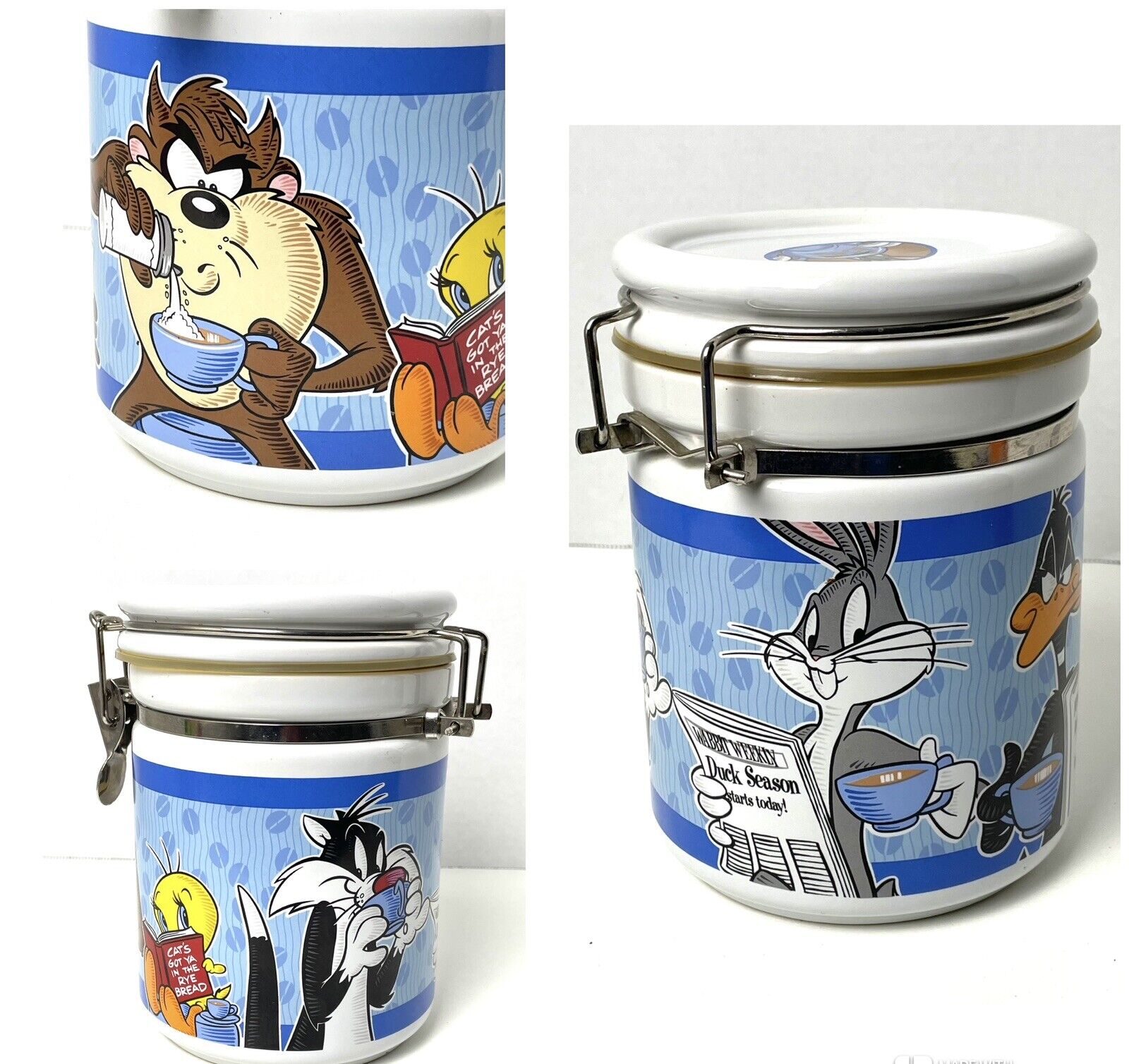 Vintage Warner Brothers Looney Tunes 1997 Kilner Cookie/Coffee/Storage Jar