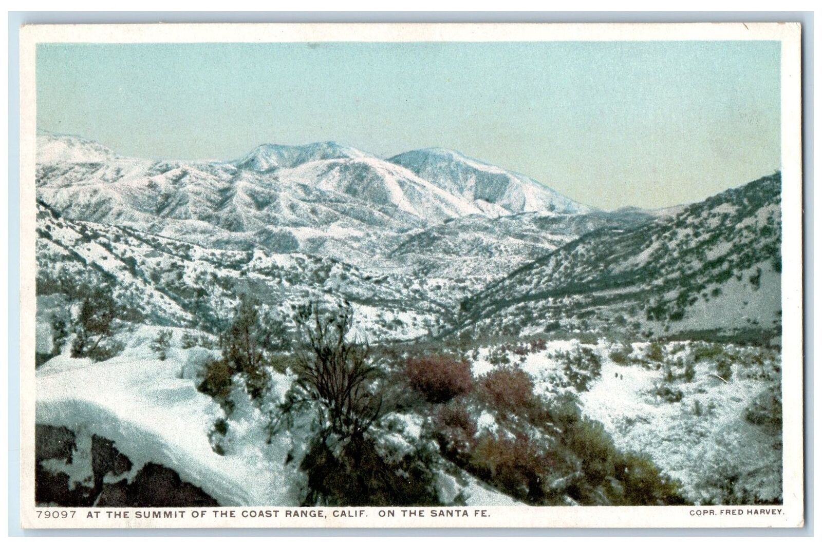 c1940s At The Summit Snow Capped Scene Of The Coast Range California CA Postcard