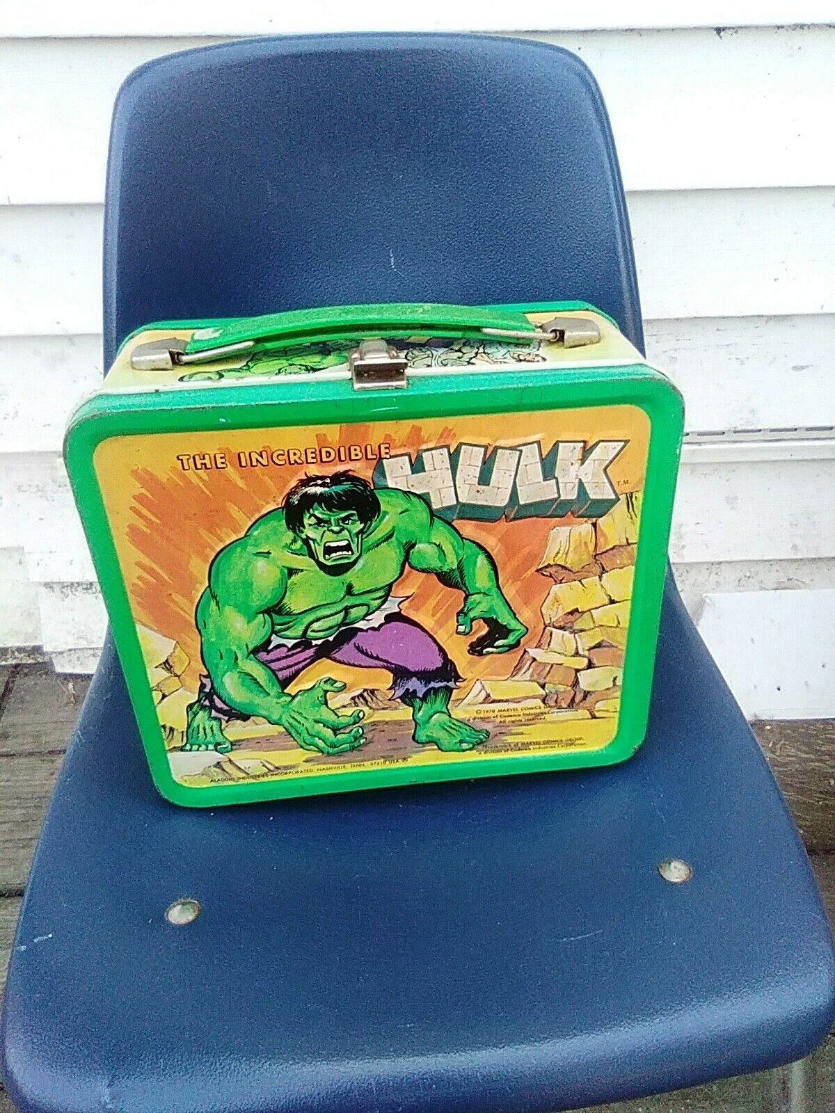 Vintage The Incredible Hulk Metal Lunchbox 1978 Aladdin