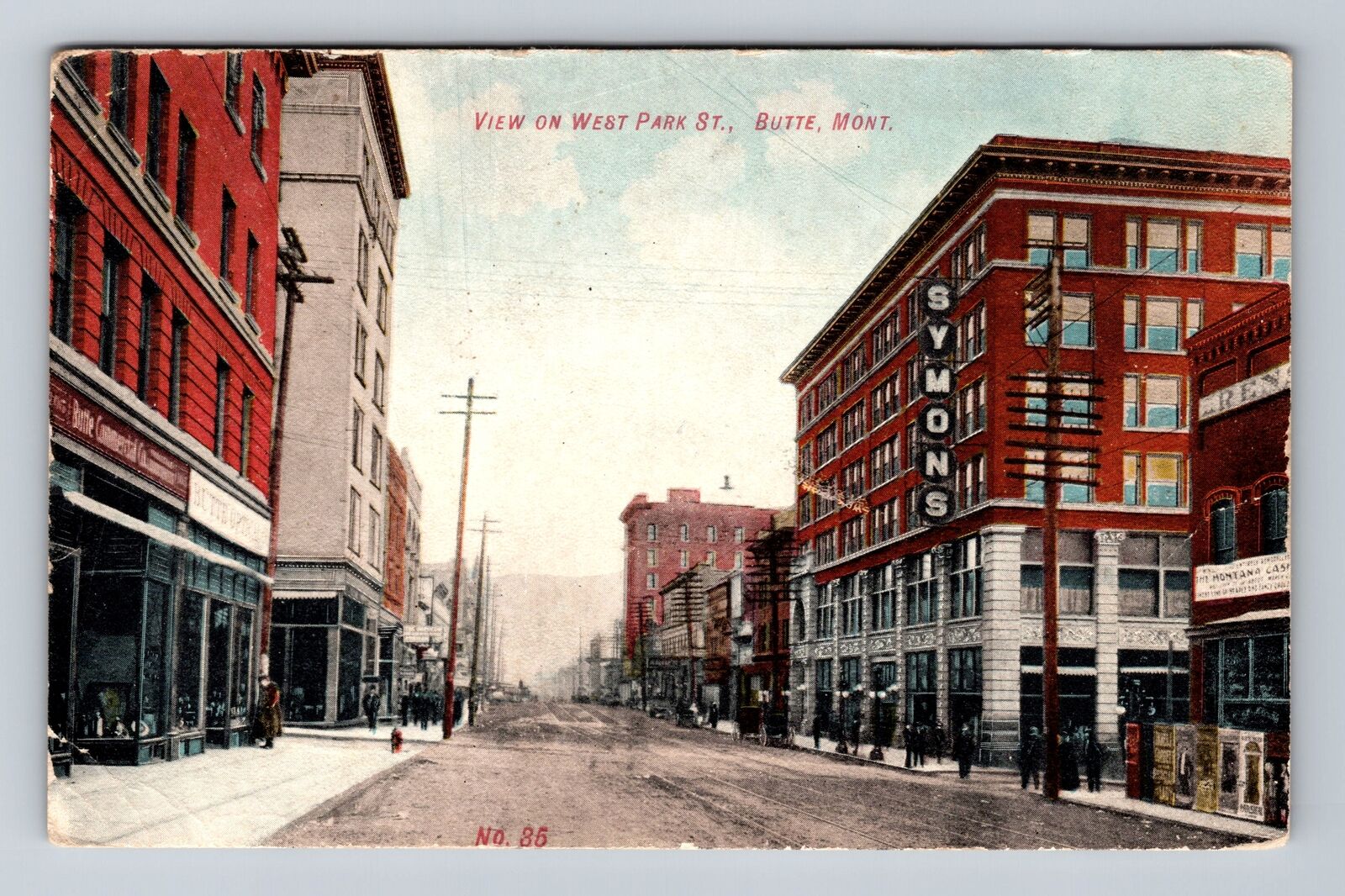 Butte MT-Montana, View On West Park St, Antique, Vintage c1908 Postcard