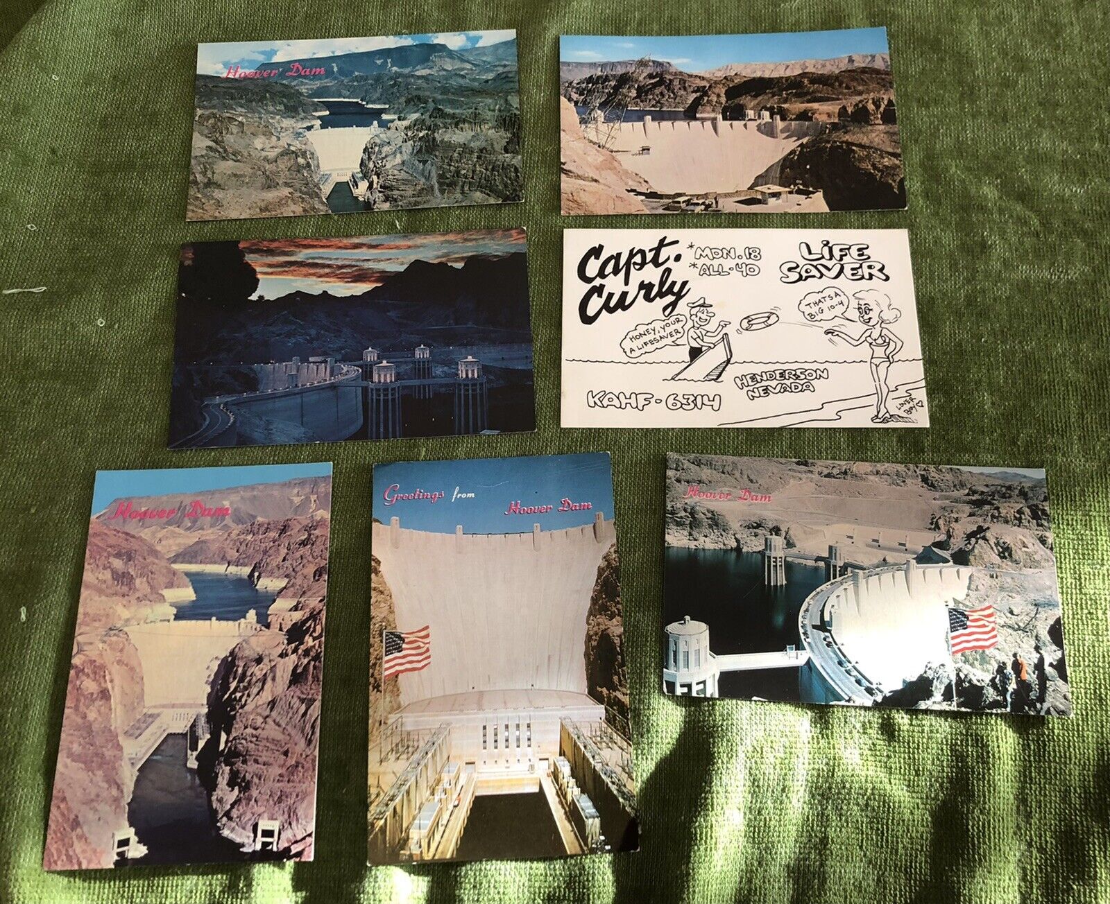 Hoover Dam bundle of 6 post cards 1970's Excellent