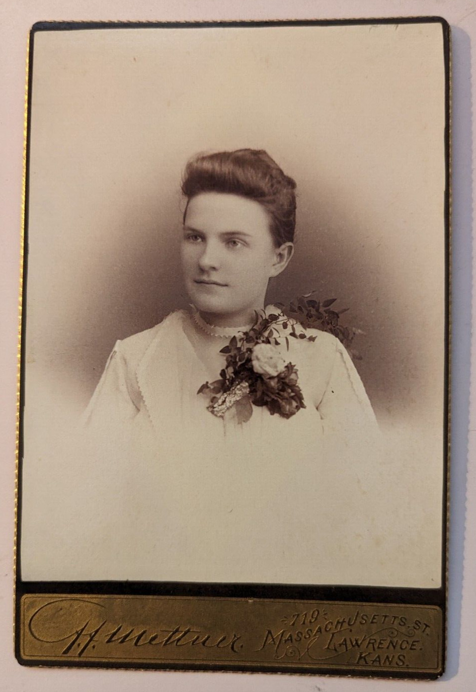 Frances Herrington Ancestry Genealogy Photo Vintage mid 1800s Kansas Antique