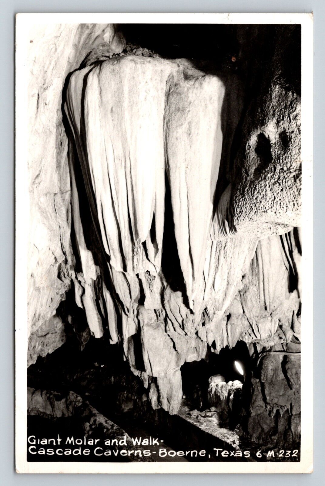 c1955 RPPC Giant Molar & Walk Cascade Caverns BOERNE Texas VINTAGE Postcard 1277