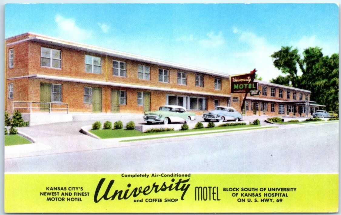 Postcard - University Motel and Coffee Shop - Kansas City, Kansas
