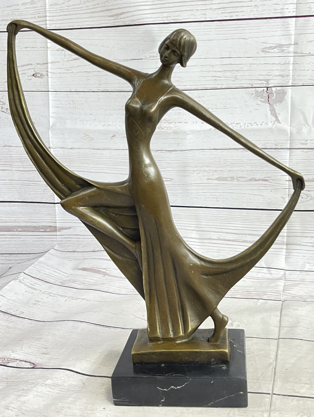 Original Milo Acrobat Dancer Bronze Sculpture Statue Art Deco Home Office Decor