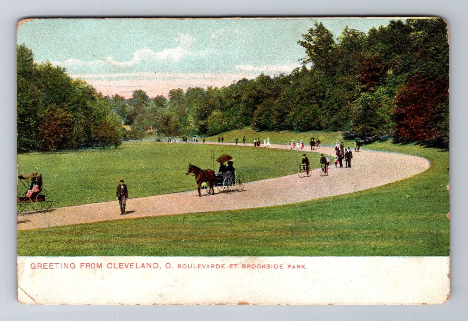 Cleveland OH-Ohio, Brookside Park, Antique Vintage Souvenir Postcard