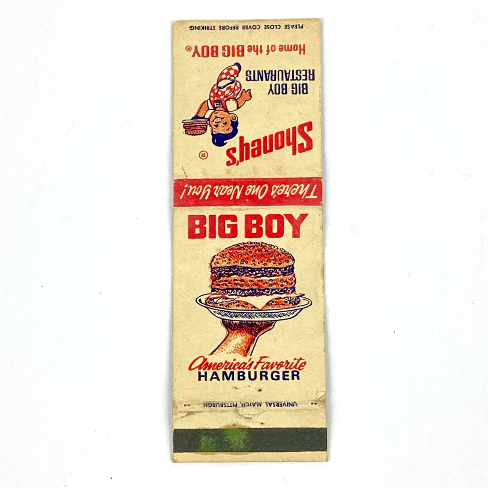 Matchbook Cover  Shoney\'s Big Boy Restaurant Coast to Coast Vintage