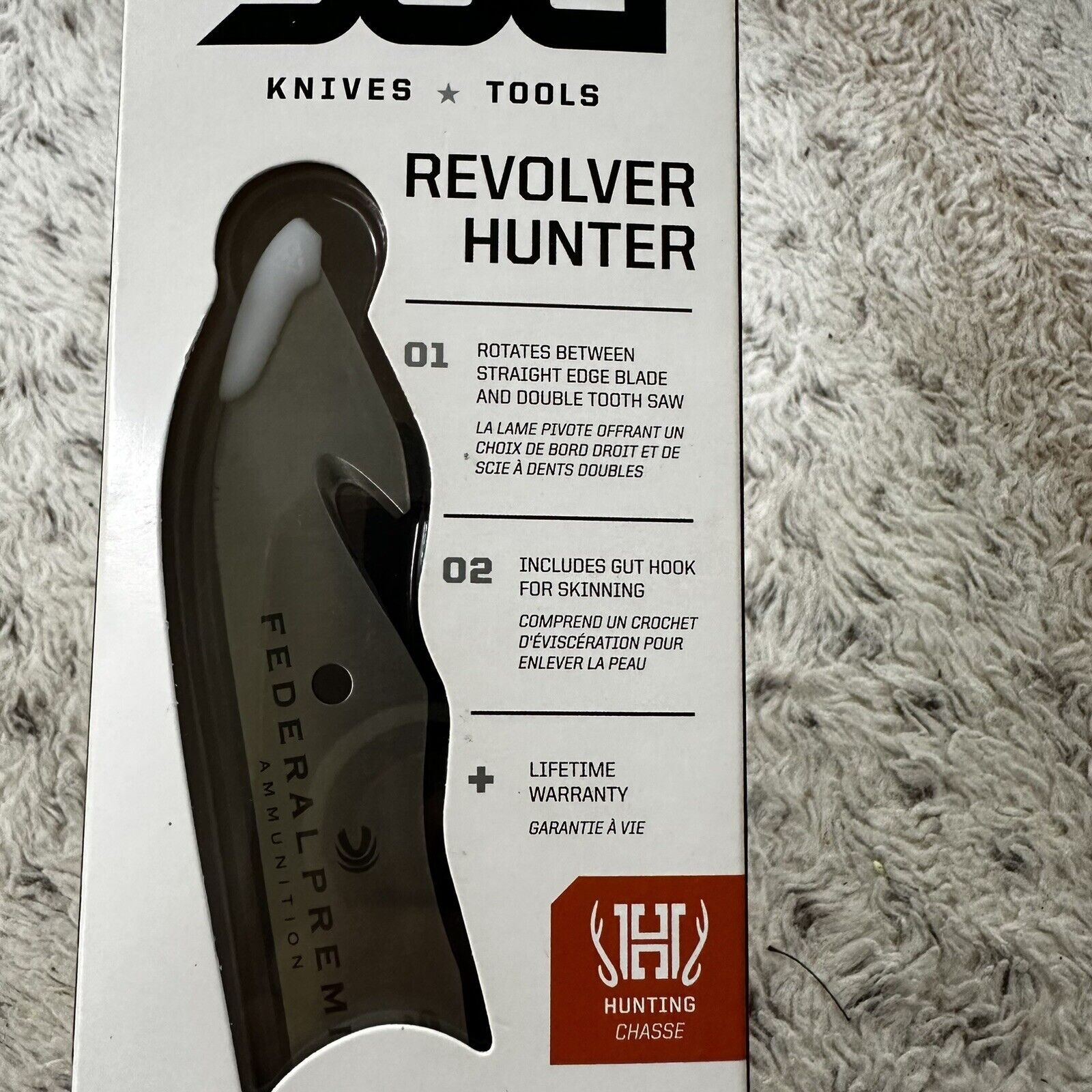 Vintage SOG Revolver Hunter Federal Premium Knife & Saw W/ Sheath FX20